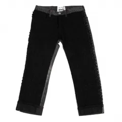 ジュンヤワタナベ コムデギャルソン デニムJUNYA WATANABE COMME des GARCONS denim フロントツイード切替クロップドデニムパンツ 黒XSのサムネイル