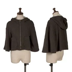 トリココムデギャルソンtricot COMME des GARCONS フレアスリーブウールニットショートジップジャケット 茶S位のサムネイル