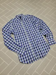 Massi Modutti マッシモ ドゥッティ コットン ギンガム 夏 長袖 CHECK シャツ Sのサムネイル