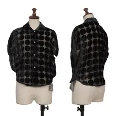 コムデギャルソンCOMME des GARCONS ドットパイルサークルデザインブラウス 黒Sのサムネイル