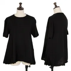 コムコム コムデギャルソンCOMME des GARCONS ウールフレアシルエット半袖ニット 黒Sのサムネイル
