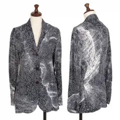 ジャンポールゴルチエ ファムJean Paul GAULTIER FEMME 3Dフェイスグラフィックプリントレーヨンジャケット 紺白40のサムネイル