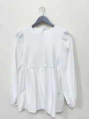 BLUE LABEL CRESTBRIDGE ブルーレーベルクレストブリッジ 後ろボタン チェック 長袖 ブラウス シャツ size36/S相当/白 ■■レディースのサムネイル