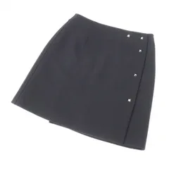 エルメス HERMES ミニスカート 巻きスカート ラップスカート 黒のサムネイル