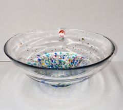 作家 ガラス作家 平茶碗 紫と水色 茶道具 工芸品 - メルカリ