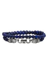 ジョンバルベイトス メンズ アクセサリー ブレスレット・バングル・アンクレット John Varvatos Mens Wolf Beaded Lapis Wrap Bracelet Blue Silvのサムネイル