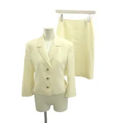 ジャンニヴェルサーチ ヴェルサーチェ GIANNI VERSACE セットアップ テーラードジャケット タイトスカート ウール 38 白 オフホワイト アイボリー 長袖 上着 膝丈 /YU ■GY18のサムネイル