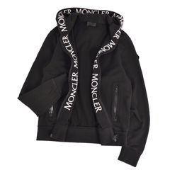 鑑定済み/国内正規品/美品☆MONCLER マグリア ビッグロゴ刺繍黒1866A