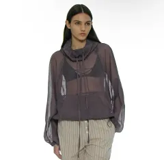 PARTIMENTO ウィメンズ シアー Anorak（アノラック）クルーネック DEEP PURPLEのサムネイル