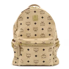MCM エムシーエム ロゴグラム ヴィセトス バックパック リュックサック レザー スタッズ ベージュ ゴールド金具 MMK65VEIG001のサムネイル