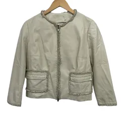 DIOR/ChristianDior(ディオール/クリスチャンディオール) ブルゾン サイズI 44 レディース美品  - アイボリー 長袖/レザー/オールシーズンのサムネイル
