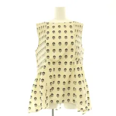 ヌキテパ NE QUITTEZ PAS! Poplin Fluff Print Sleeveless Top ブラウス プルオーバー 花柄 ペプラム ベージュ 黒 ブラック /CX ■OS ■SHのサムネイル