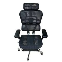 ■▲ 極美品Ergohuman Pro2 エルゴヒューマン オフィスチェア メッシュ フットレスト付 デスクチェア 2723860,2723860のサムネイル