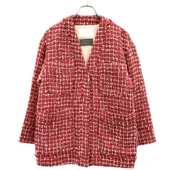 BALLSEY ボールジィ LINTON ノーカラーツイードジャケット 11-07-24-07902 レッド 36のサムネイル