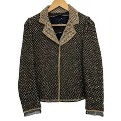 PRADA(プラダ) ジャケット サイズ40 M レディース美品  - ダークブラウン×アイボリー×マルチ 長袖/ニット/春/秋のサムネイル