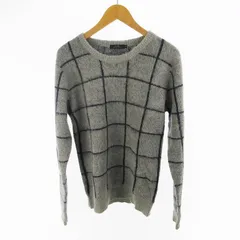 スリック SLICK 1 セーター ニット チェック柄 グレー ネイビー モヘヤ混 トップス クルーネックのサムネイル