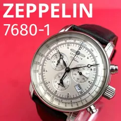 ZEPPELIN クロノグラフアラーム 7680-1 100周年記念シリーズ ドイツ クラシカルウォッチ ツェッペリン 【電池交換済・動作ＯＫ】のサムネイル