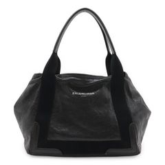 BALENCIAGA ネイビーカバスS レザー トートバッグ ハンドバッグ - メルカリ
