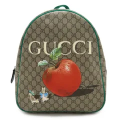 GUCCI グッチ チルドレンズ GGスプリーム バックパック リュックサック ピーターラビット コラボ りんご うさぎ PVC ベージュ グリーン 緑 433578のサムネイル
