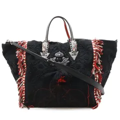 Christian Louboutin クリスチャン ルブタン PORTUGABA ポルトガバ トートバッグ 2WAY ショルダーバッグ キャンバス スタッズ ブラック 黒 395183のサムネイル