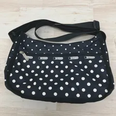 美品 レスポートサック/LeSportsac ショルダーバッグ ブラック/ドット柄 水玉 ナイロン 斜め掛け カバン レディース[OE00123]のサムネイル