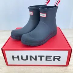 極美品 HUNTER ハンター レインブーツ UK4 US6 EU37 (23cm相当) ブラック BLK ショートブーツ 長靴 箱付[ON01665]のサムネイル