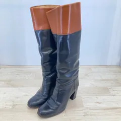 TANINO CRISCI/タニノクリスチー ロングブーツ 35B(22.5cm相当) バイカラー ブラック ブラウン イタリア製 HAND MADE[ON01668]のサムネイル
