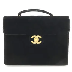 CHANEL シャネル マトラッセ ココマーク ビジネスバッグ ブリーフケース ハンドバッグ ベロア ベルベット レザー ブラック 黒 ゴールド金具のサムネイル
