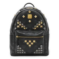 MCM エムシーエム ヴィセトス ロゴグラム バックパック リュックサック スタッズ PVC レザー ブラック ゴールド金具 シルバー金具 MMK5AVE19BK001のサムネイル