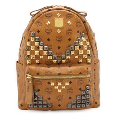 MCM エムシーエム ヴィセトス ロゴグラム バックパック リュックサック スタッズ PVC コニャック 茶 ゴールド金具 シルバー金具 MMK3SVE18CO001のサムネイル