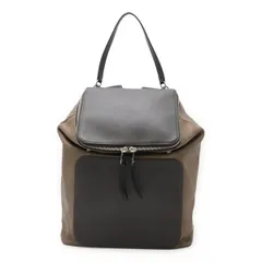 LOEWE ロエベ GOYA ゴヤ バックパック リュックサック カーフスキン レザー モカブラウン グレー ブラック 黒 シルバー金具 316.12BS53のサムネイル