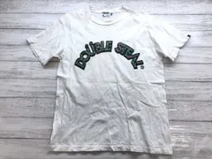 ダブルスティール DOUBLE STEAL アメカジ ストリート 迷彩カモフラ柄抜き ロゴプリント 半袖 Tシャツ カットソー 白 M メンズ コットン100%のサムネイル