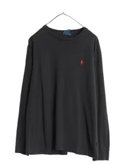 00s ポロ ラルフローレン 長袖 Tシャツ メンズ L 古着 オールド ワンポイント ポニー ロンT コットン カットソー シングルステッチ 無地 黒のサムネイル