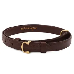 Cartier カルティエ マスト ドゥ カルティエ マストライン Cバックル ベルト レザー ボルドー ゴールド金具 実寸約67.5cm のサムネイル