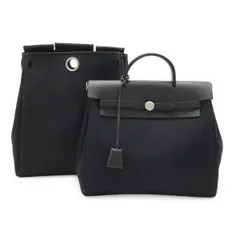 HERMES エルメス エールバッグ アドPM リュックサック 2WAY ハンドバッグ トワルオフィシエ レザー ブラック 黒 シルバー金具 □H刻印のサムネイル