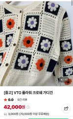 VTG フラワー クロシェ カーディガンのサムネイル