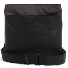 アルマーニ／EMPORIO ARMANI バッグ ショルダーバッグ 鞄 メンズ 男性 男性用 ナイロン レザー 革 本革 ブラック 黒  ショルダーポシェット シボ革 シュリンクレザーのサムネイル