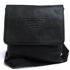 アルマーニ／EMPORIO ARMANI バッグ ショルダーバッグ 鞄 メンズ 男性 男性用 レザー 革 本革 ブラック 黒  YEMD29 YH185 LINEA ANGAR TRACOLLA PIATTA クロスボディバッグ メッセンジャーバッグ シボ革 のサムネイル