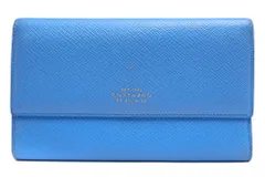 スマイソン／SMYTHSON 長財布 財布 ウォレット レディース 女性 女性用レザー 革 本革 ライトブルー 水色  Panama パナマ 小銭入れあり 三つ折り ユニセックス 男女兼用のサムネイル