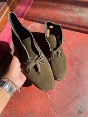GRENSON グレンソン フットマスター チャッカブーツ デザートブーツ スエード カーキ ブラウン UK6 24.5cm 25cm イギリス製 ビブラムソール 革靴 古着 Footmaster Suede Chukka Made in Englandのサムネイル