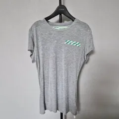 オフホワイト M ラウンド Tシャツ W-短袖-234のサムネイル