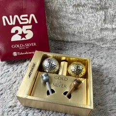 【希少・非売品】DUNLOP NASA 25 ゴールド＆シルバー ゴルフボール ティーセット 高島屋のサムネイル