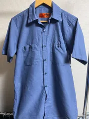 RED KAP レッドキャップ 半袖ワークシャツ ブルー M 無地 企業系 古着のサムネイル