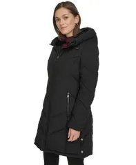 カルバンクライン レディース アウター ジャケット・ブルゾン コート Calvin Klein Womens Hooded Puffer Coat Black ブラックのサムネイル