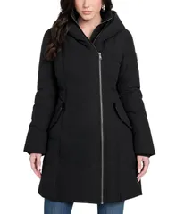 ゲス レディース アウター ジャケット・ブルゾン アシンメトリー コート GUESS Womens Asymmetric ZipFront Hooded Puffer Coat Jet Black ブのサムネイル