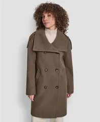 ダナ キャラン ニューヨーク レディース アウター ジャケット・ブルゾン スタンドネック コート DKNY Womens DoubleBreasted Funnel Neck Military Coaのサムネイル