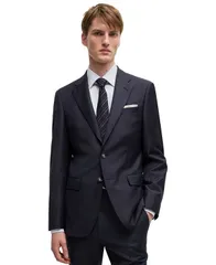 ヒューゴボス メンズ アウター ジャケット・ブルゾン ウール ジャケット Hugo Boss Mens Virgin Wool SlimFit Jacket Navy ネイビーのサムネイル