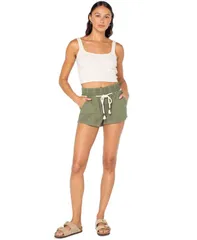 ロキシー レディース ボトムス ハーフパンツ・ショーツ ショートパンツ Roxy Juniors Paddle On DrawstringWaist Shorts Four Leaf Clover Gのサムネイル