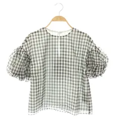 マーリエパーエフデ Maglie par ef-de ギンガムチェックブラウス プルオーバー 半袖 7 ブラック /HK ■OSのサムネイル