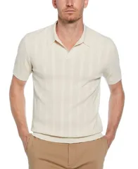 ペリーエリス メンズ トップス ポロシャツ Perry Ellis Mens Johnny Collar Stripe Polo Shirt Birch ストライプのサムネイル